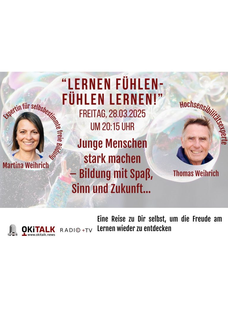 Wenn Fühlen wichtiger wird als FunktionierenLernen Fühlen – Fühlen lernenLive am 28.03.2025 | 20:15 Uhr live