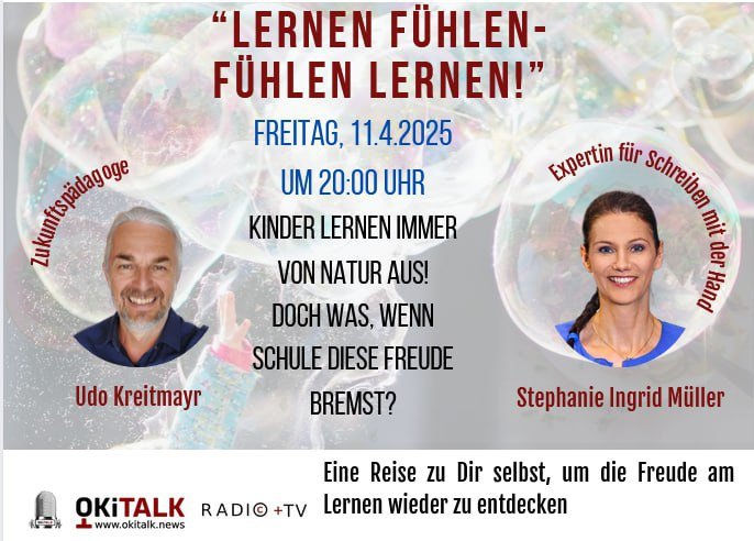 Kinder lernen immer von Natur aus – doch was, wenn Schule diese Freude bremst?11.04.2025 | 20 Uhr live