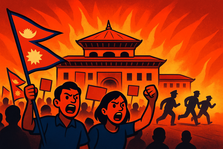 EILMELDUNG: Nepals Parlament in Flammen